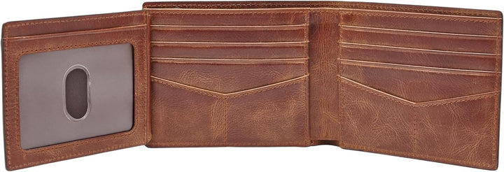 Fossil Herren RFID-geldbörse mit Klappdeckel Reisezubehör-Faltbare Brieftasche Einheitsgrösse Braun,