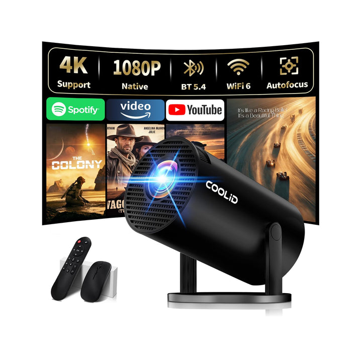 Mini Beamer Unterstützt 4K 1080P 2026 Neuer Tragbarer Projektor mit 5G WiFi 6 und BT 5.4 Beamer Klei