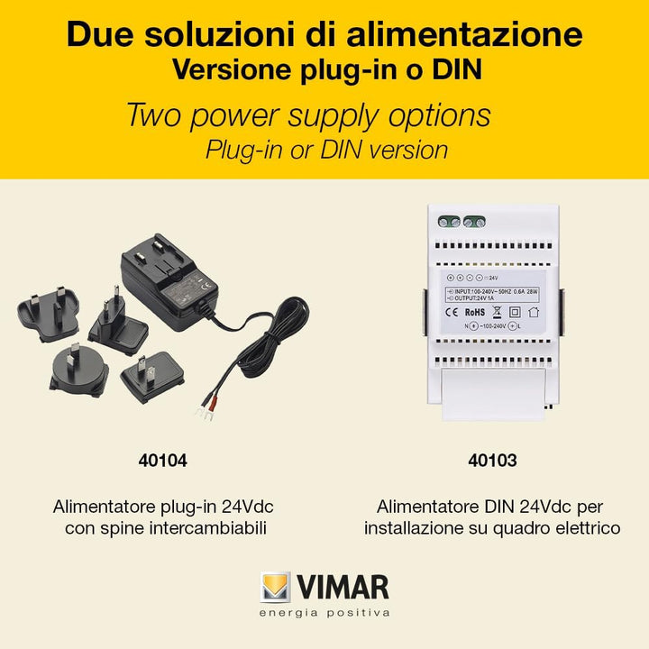 VIMAR K42930 Videosprechenalagen-Set enthält Freisprech-Videohaustelefon LCD 7in, 1-Taste RFID-Kling