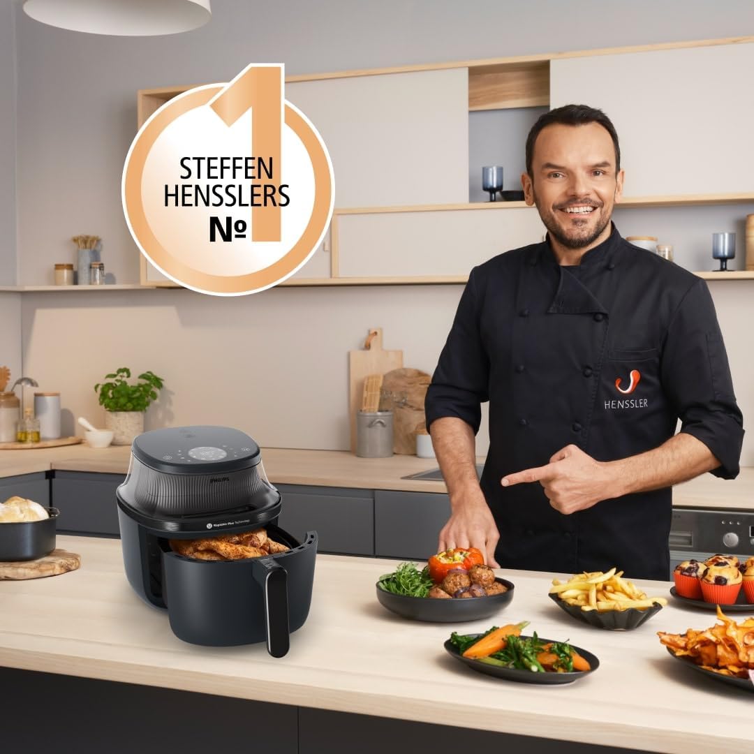 Philips Airfryer 3000 Series 4.2L, Sichtfenster, 16-in-1 Airfryer, RapidAir Plus Technologie, wenige