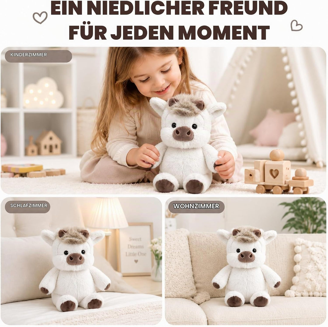 JIASHA Running Cow Plush 45cm, Laufendes Kuh Kuscheltier, A