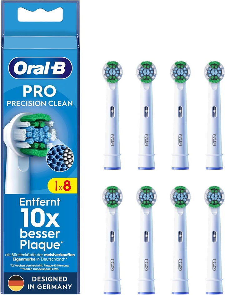 Oral-B Pro Precision Clean Aufsteckbürsten für elektrische Zahnbürste, 8 Stück, Zahnreinigung mit in