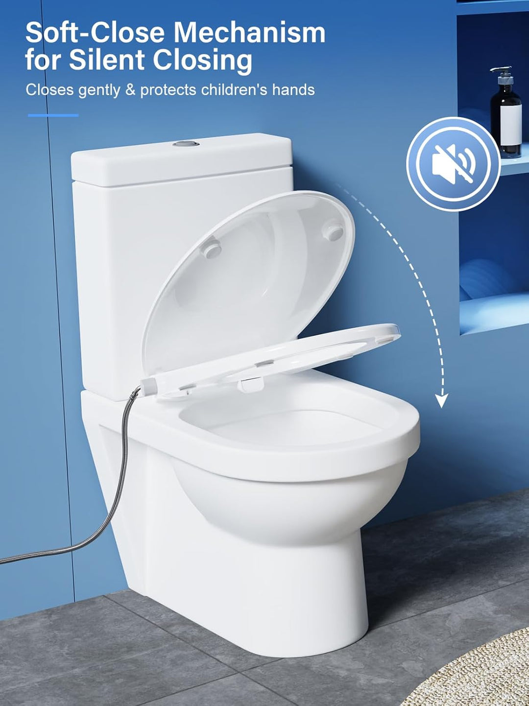 YEAUPE PRO Toilettendeckel mit Bidet, YEAUPE PRO WC Sitze mit Absenkautomatik, nicht elektrisch, mit