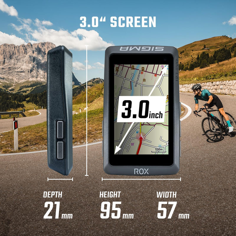 Sigma ROX 12.1 EVO Sensor Set - Night Grey Fahrrad-Navi Fahrrad Europa Bluetooth, GPS, GLONASS Varia