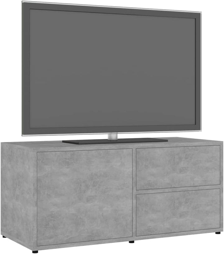 homiuse TV Board Betongrau 80x34x36 cm Holzwerkstoff Fernsehschrank Fernsehtisch TV Lowboard TV Komm