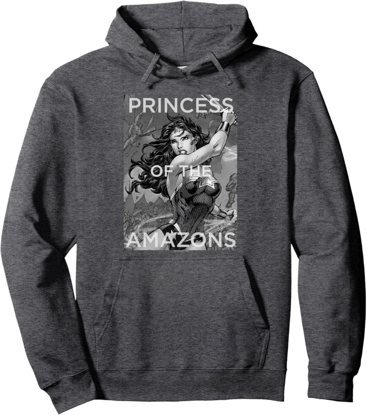 Wonder Woman Princess Greyscale Pullover Hoodie