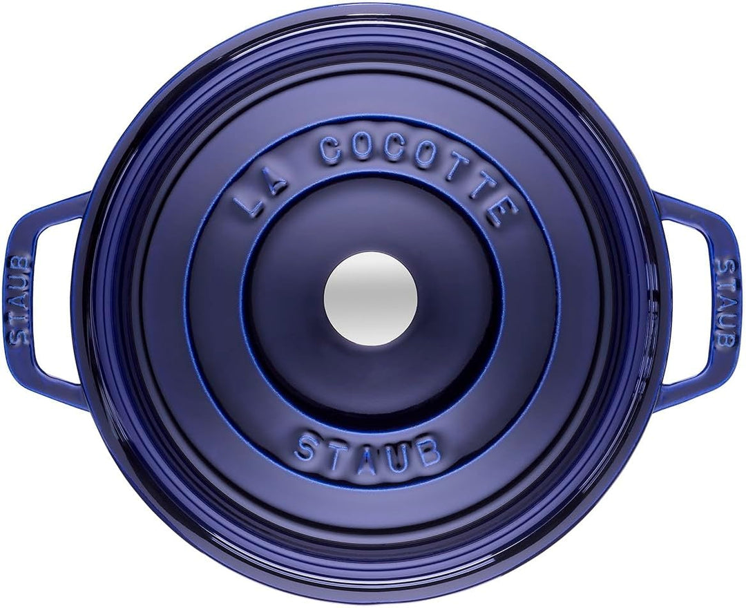 STAUB Cocotte, Gusseisen Bräter, Alle Herdarten inkl Induktion, Rund, 20 cm, 2,25 L, Dunkel-Blau 20