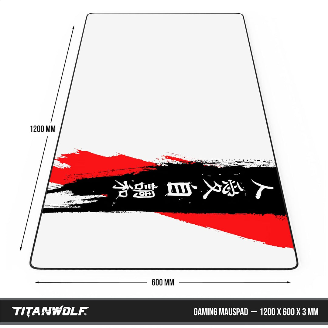 Titanwolf XXXL Übergrösse Mauspad 1200x600mm, Gaming Mousepad Gross,120x60 cm Tischunterlage Large S