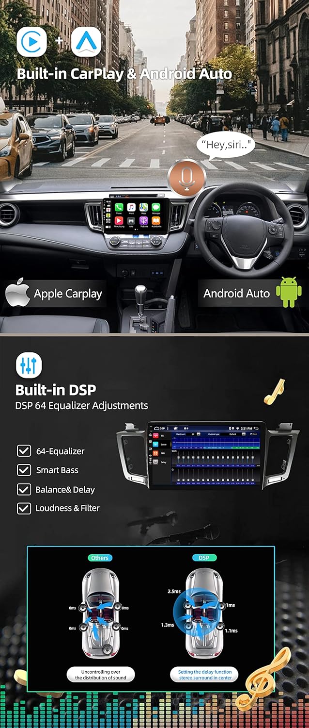 JOYX Android 13 Autoradio Passt für Toyota RAV4 (2013-2018) - [4G+64G] - Eingebaut DSP/Carplay/Andro