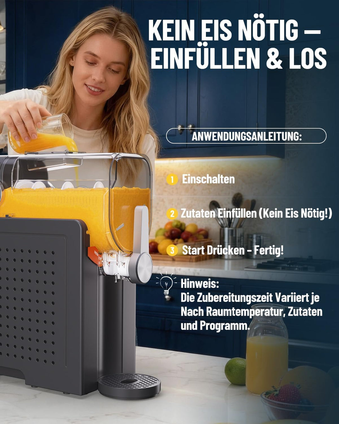 Huracan Slush Maschine 2L, Slushie Maker Kein Eis Nötig, 5 Programme, Schnellgefrierung Kompressor,