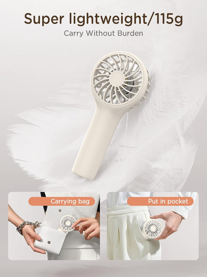 EasyAcc Handventilator Tragbarer, Handventilator Mini Kinder Ventilator Akku Aufladbar Leise Klein T