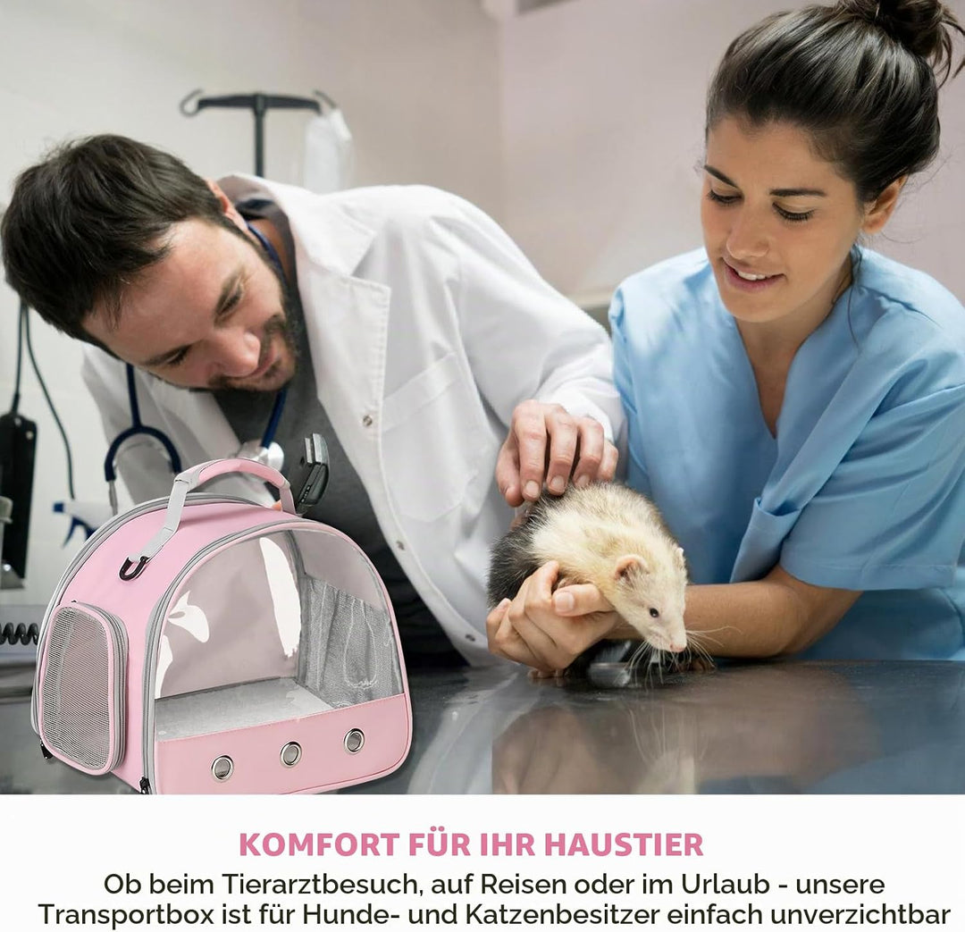 Kleine Haustier-Tragetasche, Kleintier Tragetasche, Transportbox für Katze Mit Seitlicher Öffnung, M