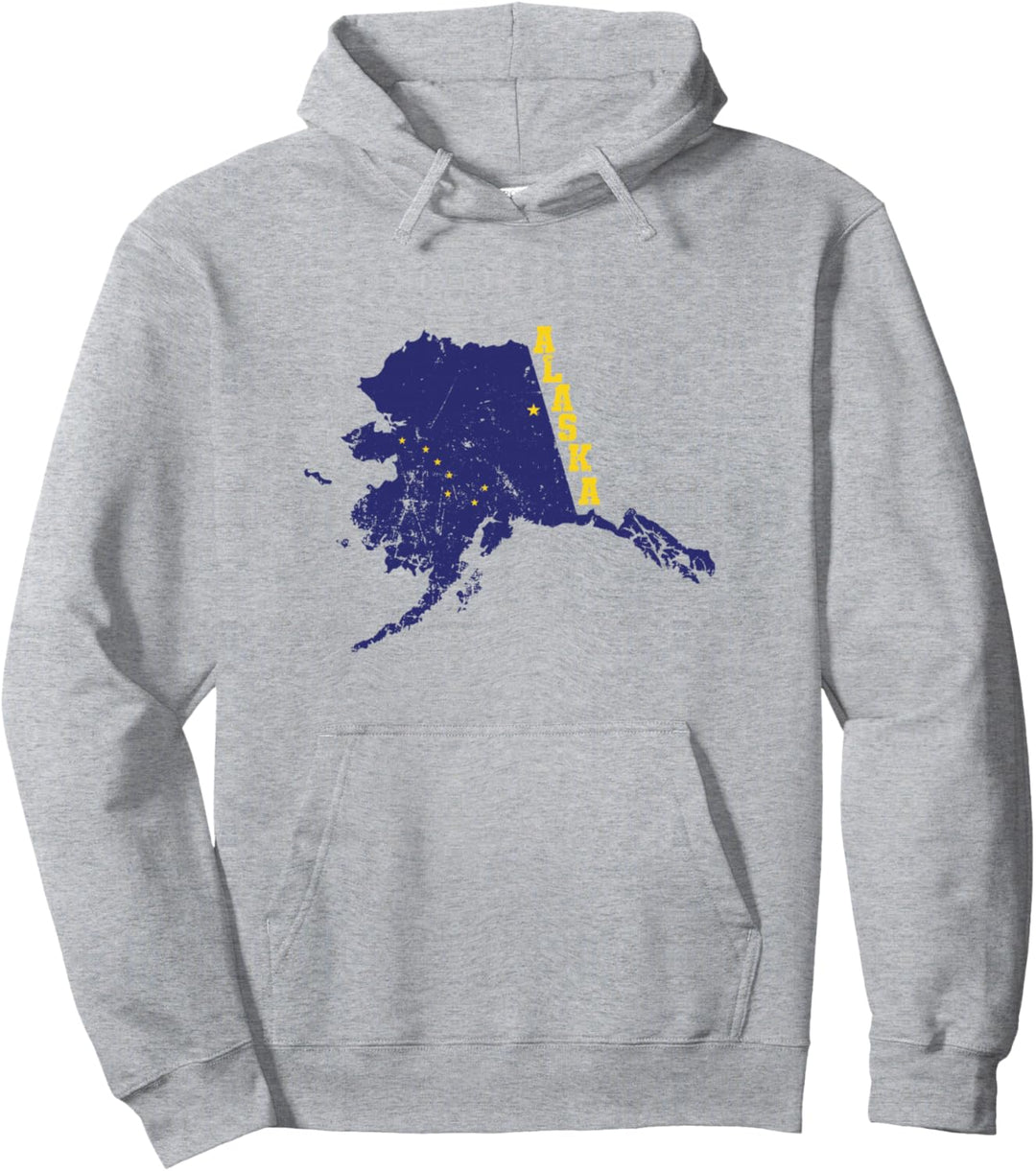 Übersichtskarte des Bundesstaates Alaska USA Pullover Hoodie