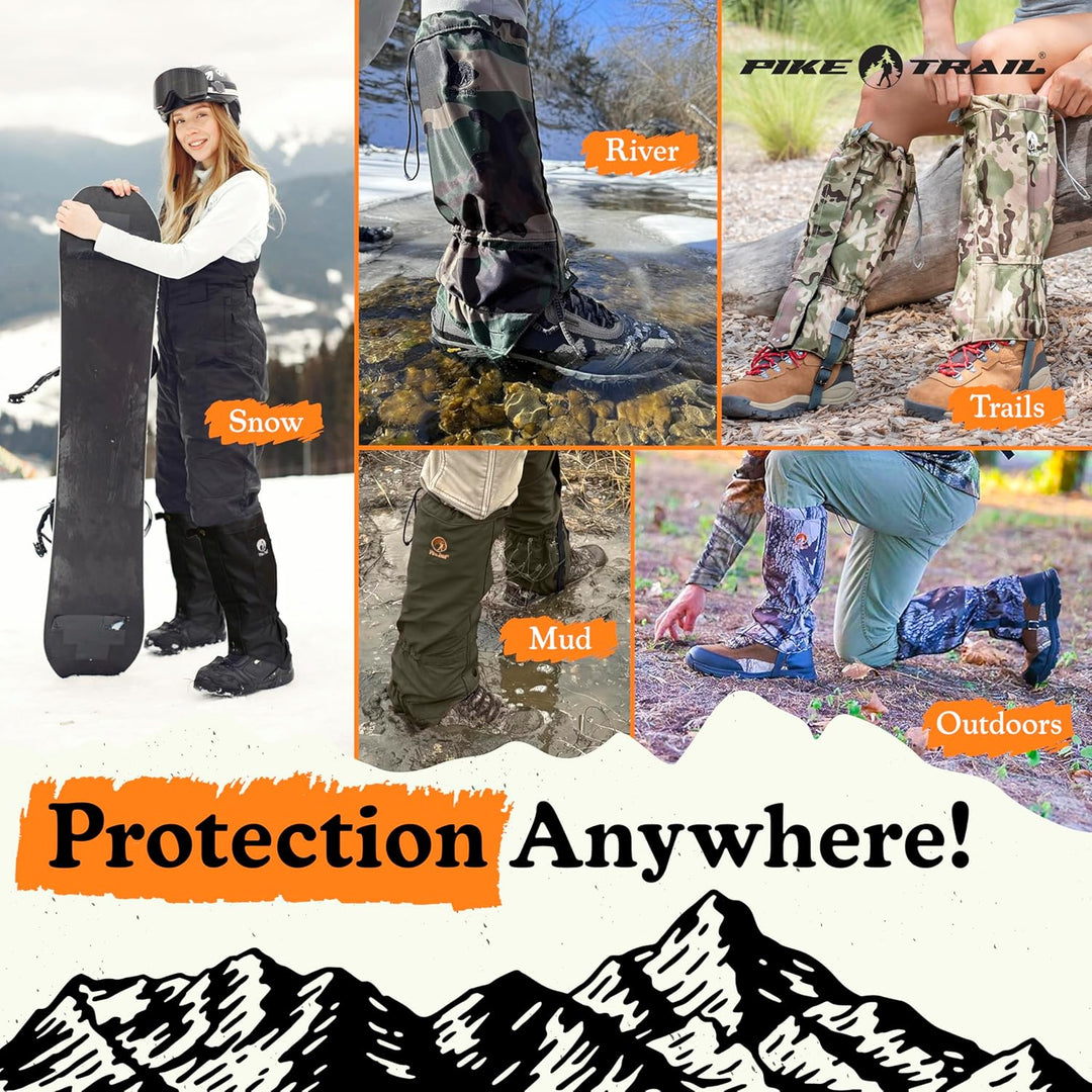 Pike Trail Unisex Trekpro Verstellbare Beinmanschette in voller Länge Grau, Einstellbar Grau