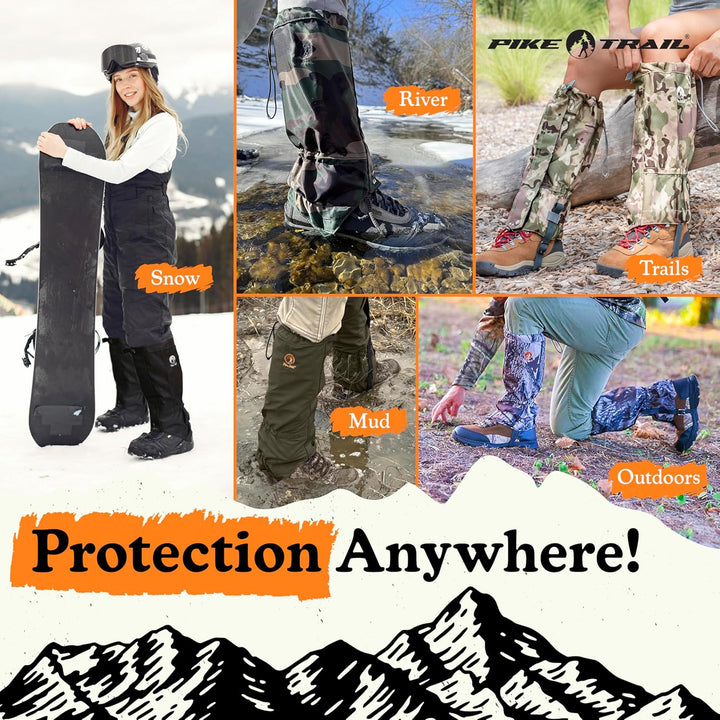 Pike Trail Unisex Trekpro Verstellbare Beinmanschette in voller Länge Grau, Einstellbar Grau