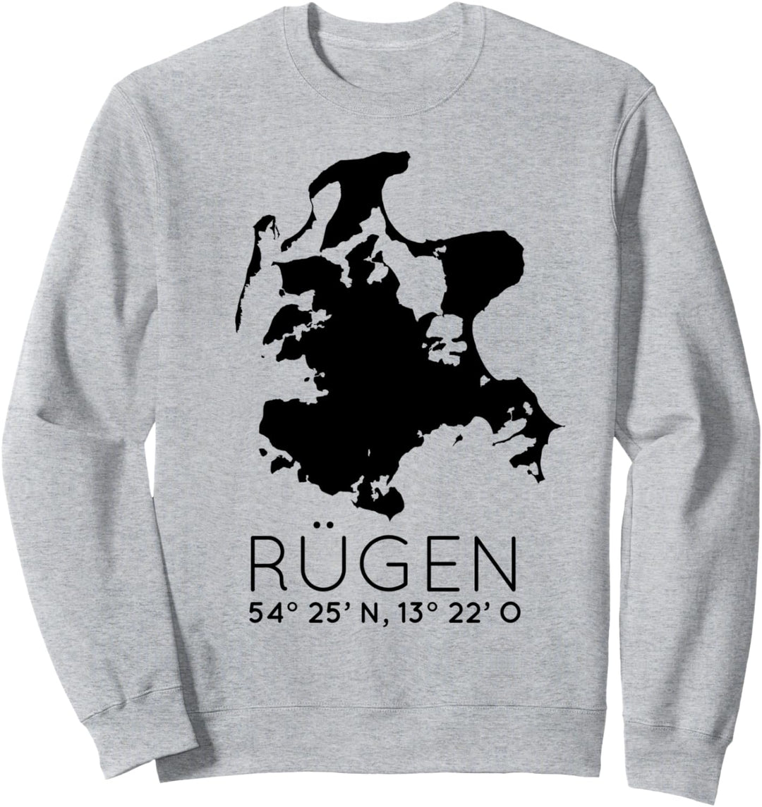 Ostsee Insel Karte Rügen Koordinaten Sweatshirt