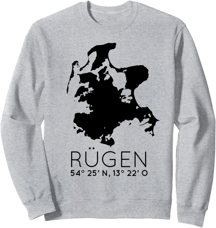 Ostsee Insel Karte Rügen Koordinaten Sweatshirt