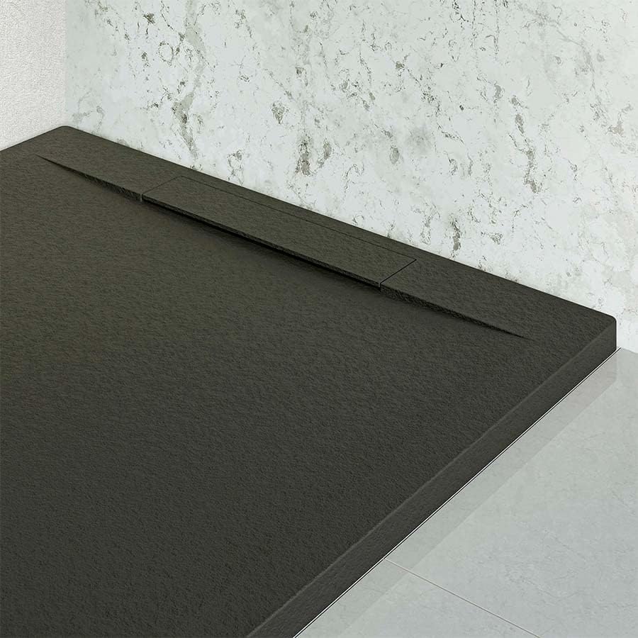 KOES - Kunstharz-Duschwanne Modell LIENA – 70x130 – Schwarz RAL 9005 70x130cm Schwarz, 70x130cm Schw