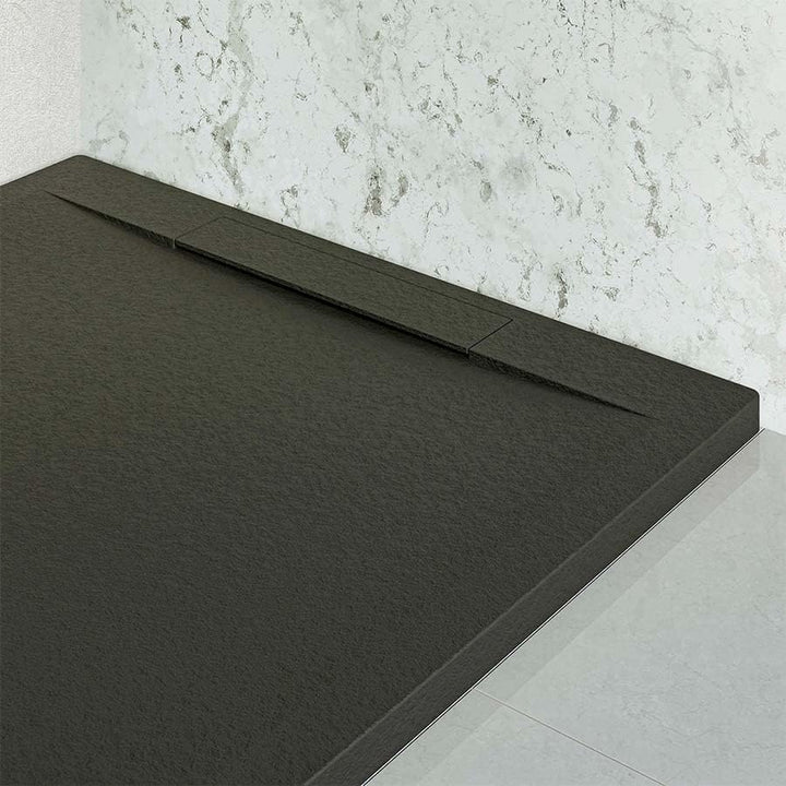 KOES - Kunstharz-Duschwanne Modell LIENA – 70x130 – Schwarz RAL 9005 70x130cm Schwarz, 70x130cm Schw