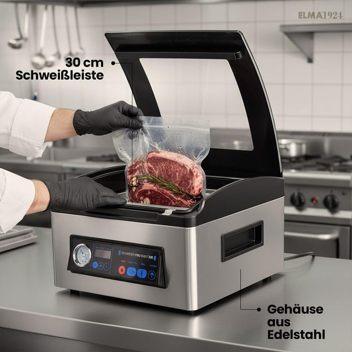 ELMA Chamber Pro Digit 300 Professioneller Vakuumierer | Intensive Nutzung, 30 cm Schweissbalken, er