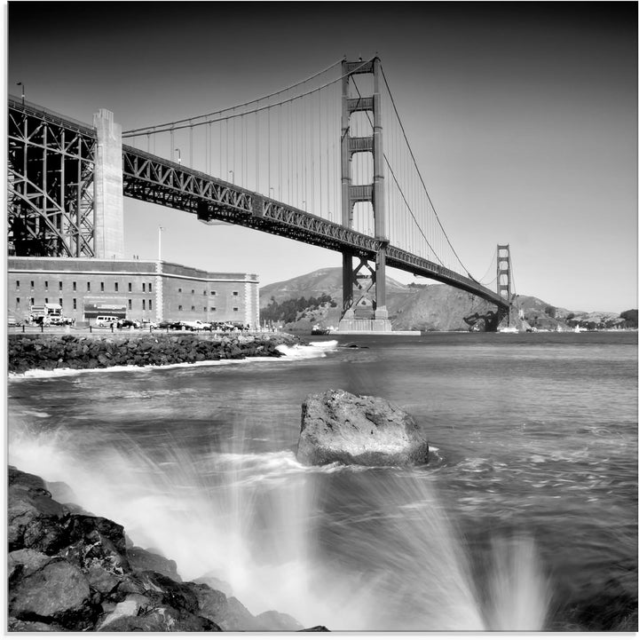 ARTland Glasbilder Wandbild Glas Bild einteilig 40x40 cm Quadratisch Amerika San Francisco Foto Schw