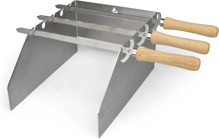 Grillrost.com Das Original Edelstahl Windschutz und Spiesshalter | für alle Rösle Grills - massiv &