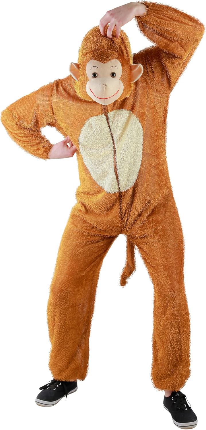 Foxxeo Affenkostüm – Herren Grösse S-XXXL 3XL Braun, 3XL Braun