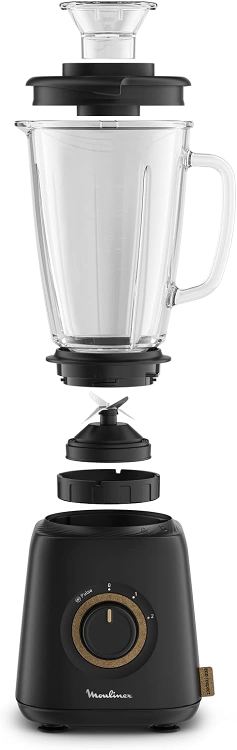 MOULINEX Standmixer Eco Respect, ökologisches Design, Smoothie, Milchshake, Müacho, Suppe, 1,75 l, 4