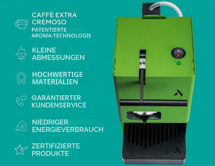 Aroma E.GO Kaffeepadmaschine für ESE-Pads 44 mm Schwarz, Schwarz