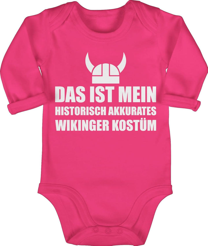 Shirtracer - Baby Body langarm Mädchen Junge - Karneval & Fasching - Das ist mein Wikinger Kostüm Vi