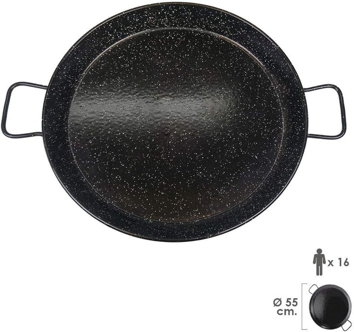 Garcima Paellapfanne für 4 Personen, emailliert, 30 cm 16 personas, 55 cm Schwarz, 16 personas, 55 c