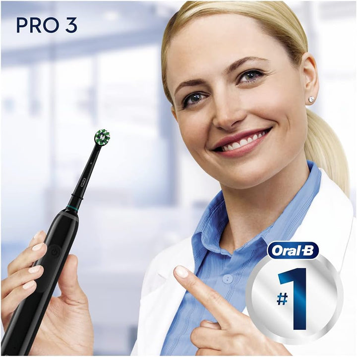 Oral-B Pro 3 3500 Edition mit Reise-Etui, Schwarz, 3 Stück (1er Pack)