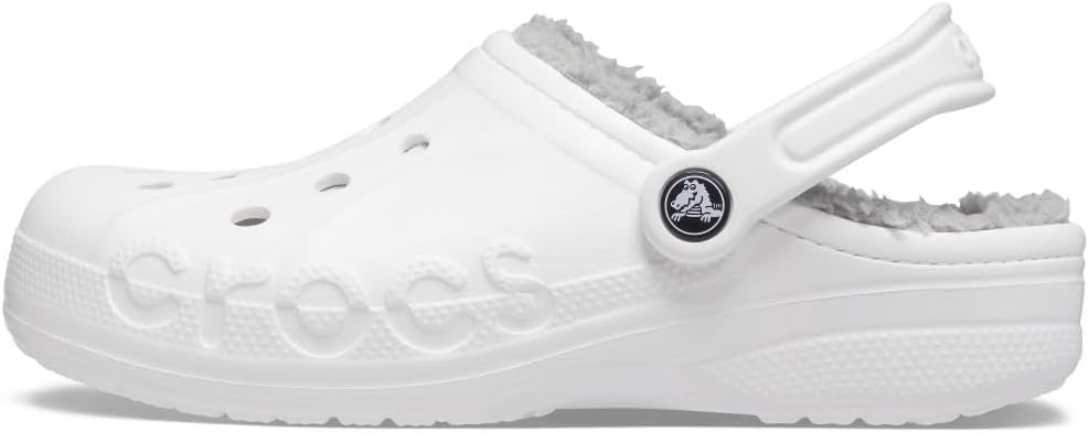 Crocs Unisex Baya Lined Clog 36 EU White Light Grey, 36 EU White Light Grey