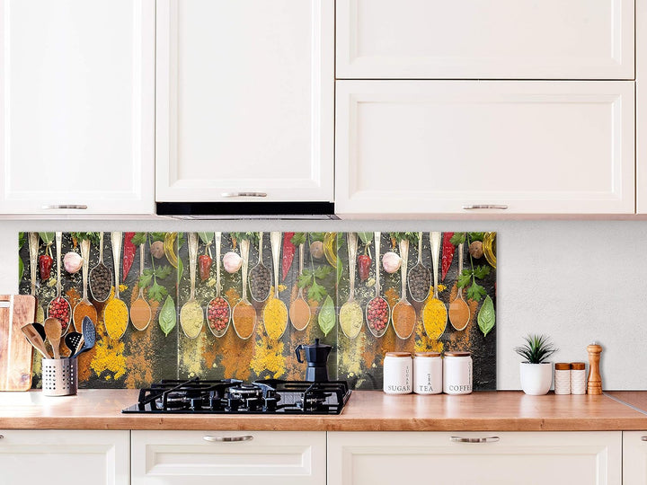 murando Spritzschutz Glas für Küche 60x60 cm Küchenrückwand Küchenspritzschutz Fliesenschutz Glasbil
