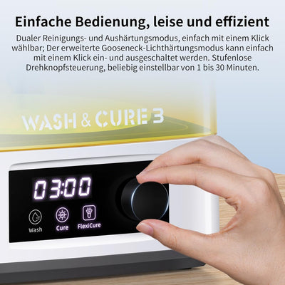 ANYCUBIC Wash & Cure 3 für LCD/DLP/SLA Resin 3D Drucker Modell, 2 in 1 Wascheimer und UV Durchhärteg