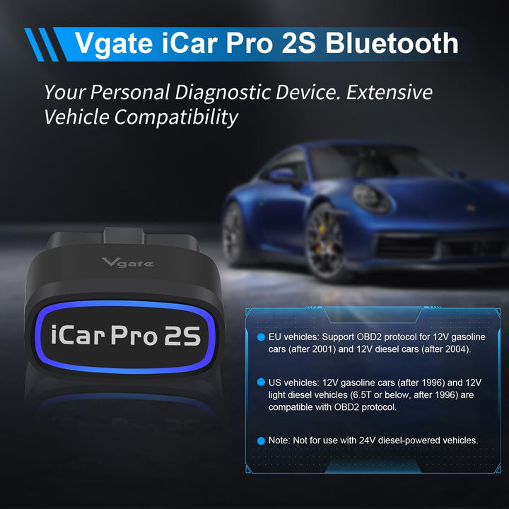 Vgate iCar Pro 2S Bluetooth OBD2 Diagnostic Tool for iOS, Android & Windows, Auto Scan Tool Supports