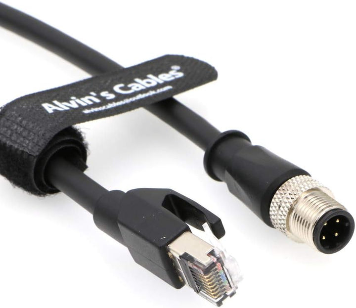 Alvin's Cables M12 D-Code 4-Pin Stecker auf RJ45 Ethernetkabel Hochflexibel für Industrielle Kameras