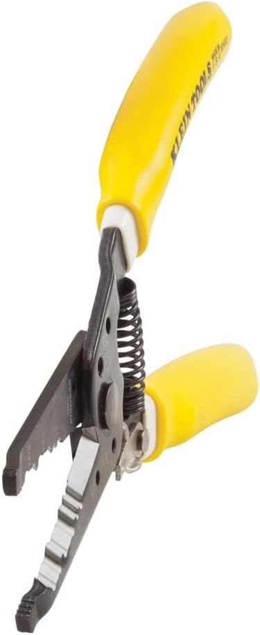 Klein Tools K1412 Wire Cutter/Wire Stripper, Dual NM Cable,Yellow/White, Strips 12 and 14 AWG Solid