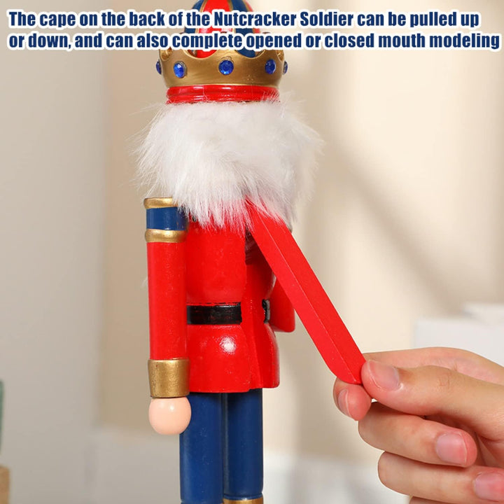 KAHEIGN 2Pcs Nussknacker Figuren Holz Nussknacker Soldaten, 30cm Traditionelle Weihnachten Nussknack