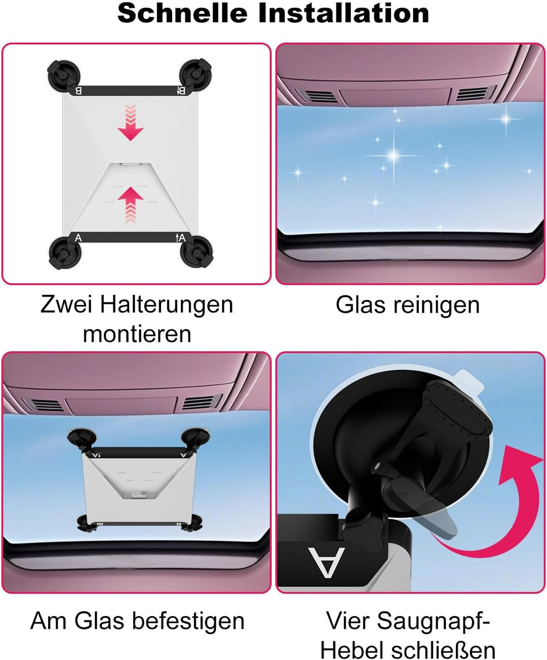 Starlink Mini Autohalterung - Starlink Halterung für Fenster und Schiebedächer, Saugnapfhalterung St