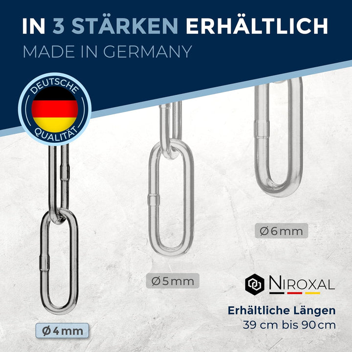 rostfreie Kombikette für Hunde - das ORIGINAL mit Zugstop - Edelstahl Hundekette Kettenhalsband lang