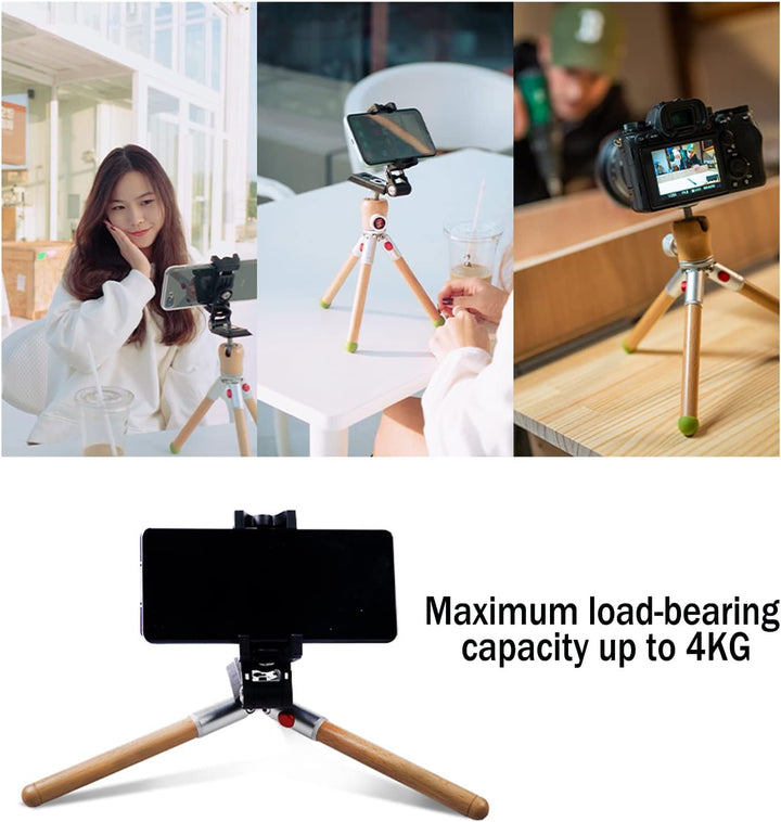 IFOOTAGE Timberpod Minipod aus Buche, Holzstativ, 1/4 Zoll Schraube, 360° und 90° Flexibler Kugelkop