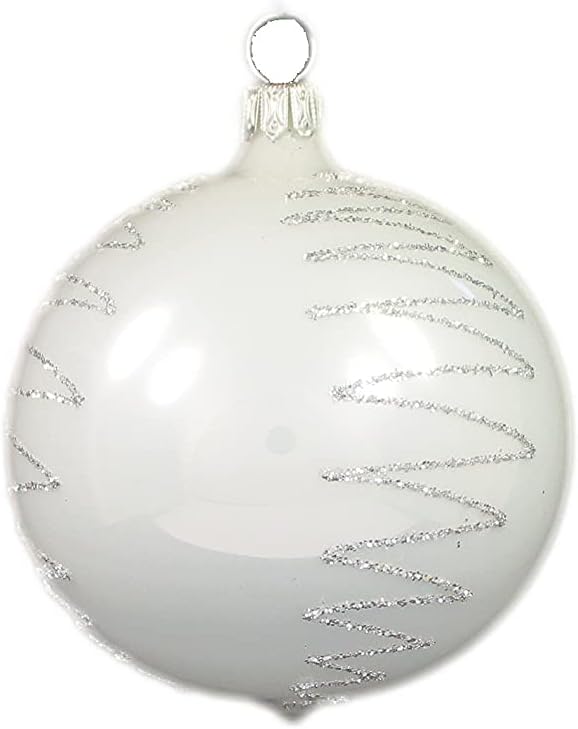 Thüringer Christbaumschmuck Exclusiv SCHWARZ Weiss Mix 8cm Handarbeit Germany 12er Set