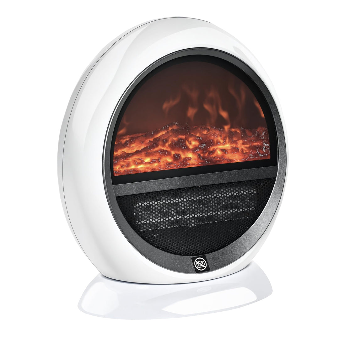 HOMCOM LED Elektrokamin mit Flammeneffekt 1500W Standkamin Kaminofen ABS-Kunststoff Weiss 30,5 x 18