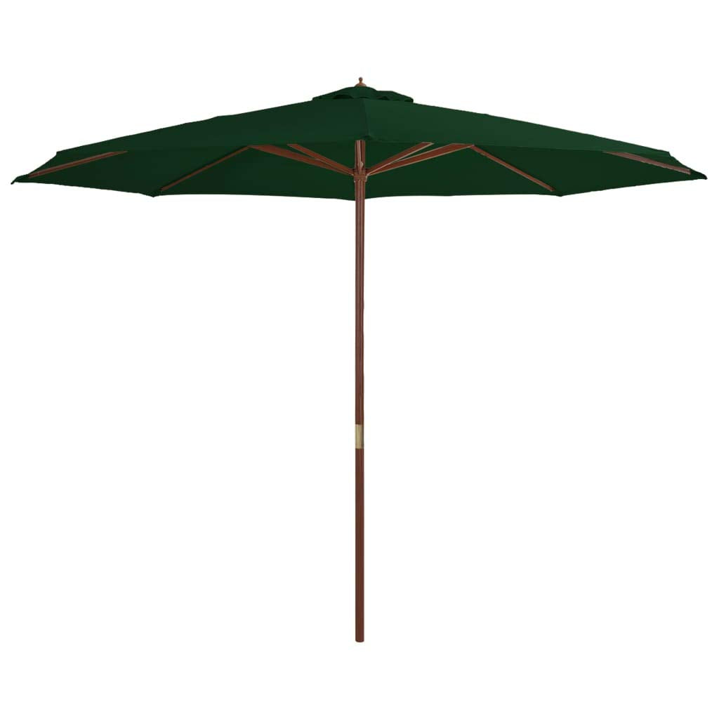 Tidyard Sonnenschirm Gartenschirm mit Holzmast | Marktschirm Ø 350 cm Balkonschirm Terrassenschirm |
