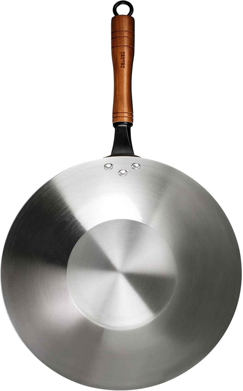 IBILI Karbonsteel Wok aus Karbonstahl, 32 cm, induktionsgeeignet, Wärmespeicherung, langlebig und ro