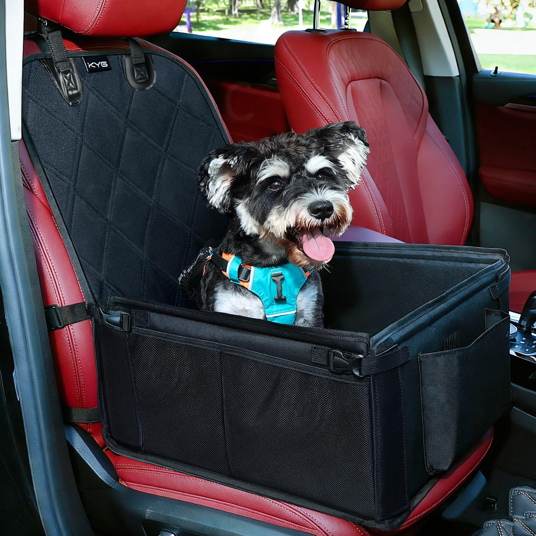 KYG Hundeautositz - Besonders Stabil, Wasserdicht, rutschfest &amp; Kratzfest für Kleine Hunde - Für Bei