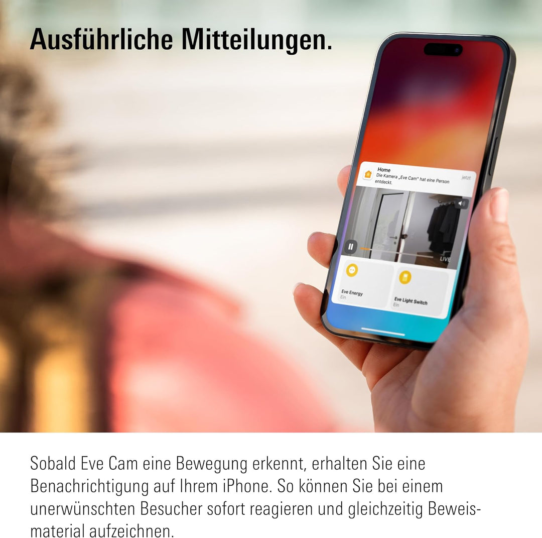 Eve Cam - Smarte Innenkamera, 1080p-Auflösung, WLAN, 100 Prozent Privatsphäre, HomeKit Secure Video,