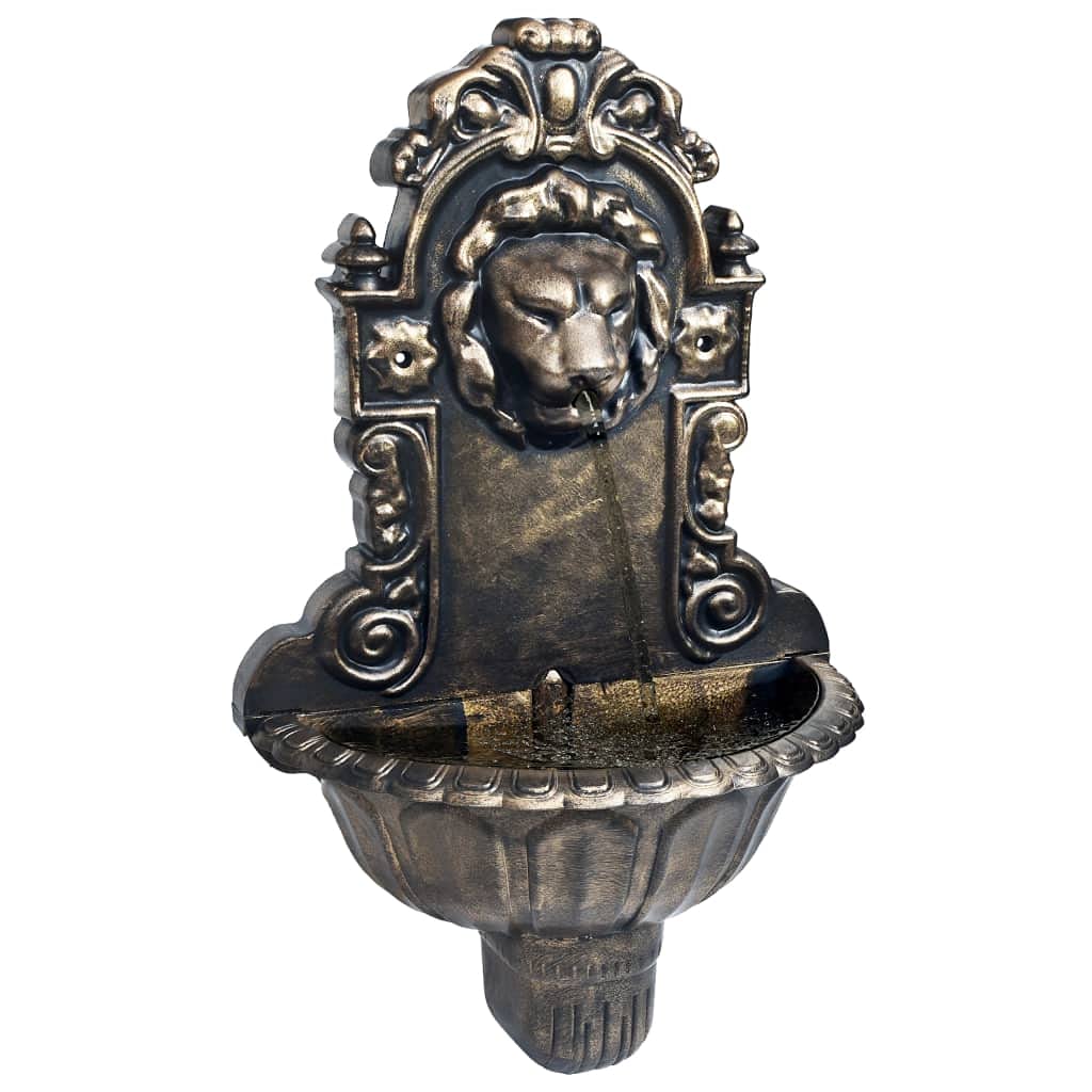 vidaXL Wandbrunnen mit Wasserpumpe Löwenkopf Design Zimmerbrunnen Wasserspiel Dekobrunnen Springbrun