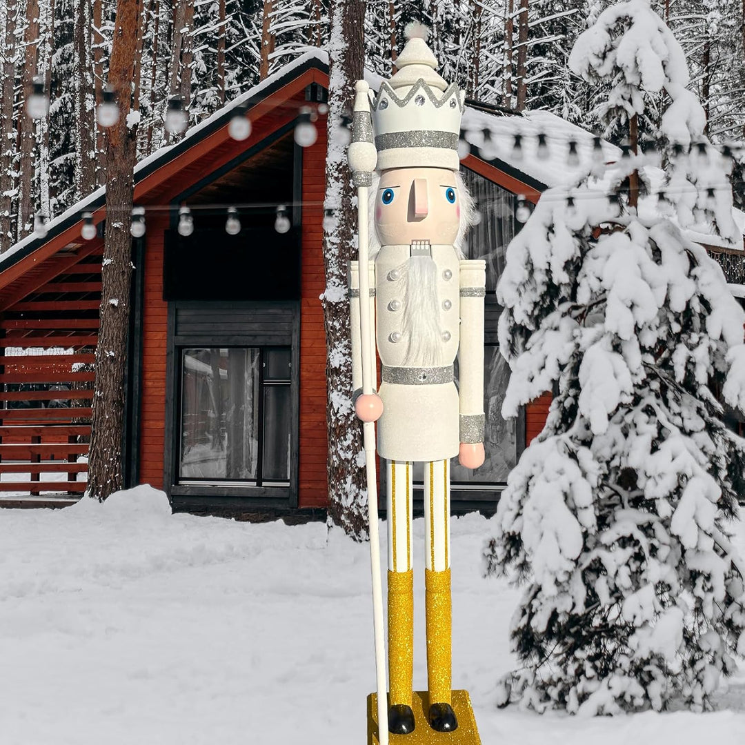 CDL 120cm Weihnachten Holz Nussknacker,Handbemalter Deko-Nussknacker König,für Geschenke, Weihnachte